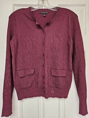 Banana Republic Button-Up Cardigan Sweater Maroon Size M
